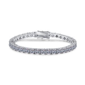s925 silver platinum-plated moissanite bracelet