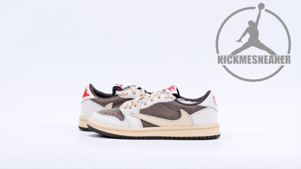 Travis Scott x Air Jordan 1 Low Reverse Mocha （child） Size 27.5-35 - Image 6