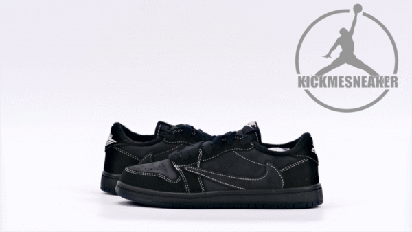 Travis Scott x Air Jordan 1 Low Black Phantom （child） Size 27.5-35 - Image 7