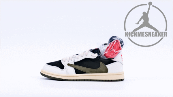 Travis Scott x Air Jordan 1 Low Olive （child）Size 27.5-35 - Image 3
