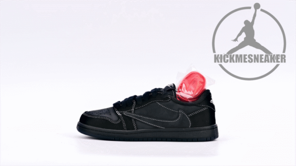 Travis Scott x Air Jordan 1 Low Black Phantom （child） Size 27.5-35 - Image 6