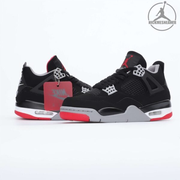 Air Jordan 4 Rertro Bred 2019 black and red bull basketball shoes couple models  SIZE:40-47.5 - Image 4