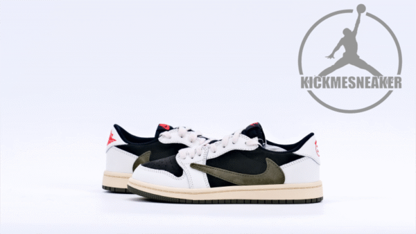 Travis Scott x Air Jordan 1 Low Olive （child）Size 27.5-35 - Image 7