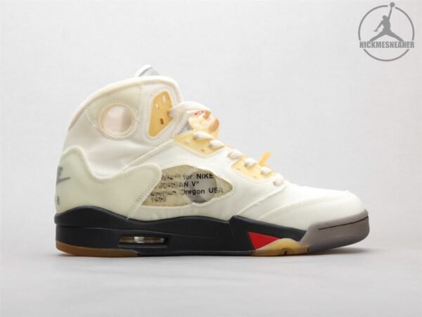 OFF-WHITE x Air Jordan 5 “Sail” 40-47.5 - Image 3